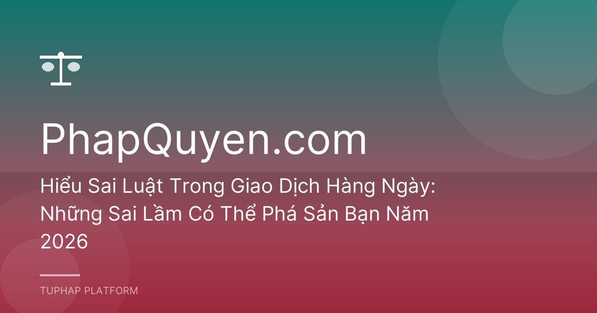 Hiểu Sai Luật Trong Giao Dịch Hàng Ngày: Những Sai Lầm Có Thể Phá Sản Bạn Năm 2026